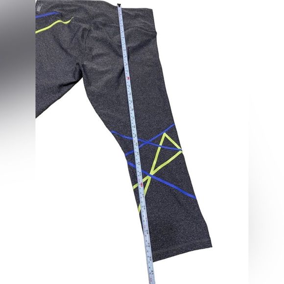 RBX live life active capri leggings women Size L grey with blue and green strip - Picture 7 of 11
